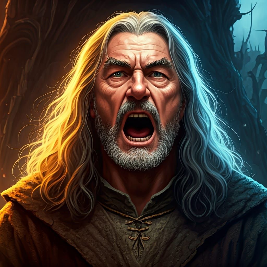 Bandalf Rocks On: Vibrant Scene in Graphic Novel Style