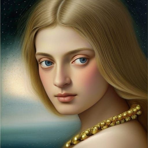 Surreal Valley: Feminine Dreamscape in Watercolor