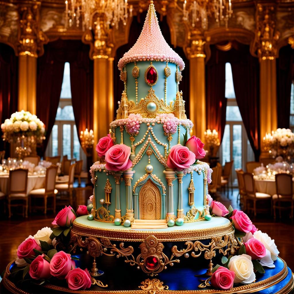 Beautiful Fabergé Castle Cake Sculpture