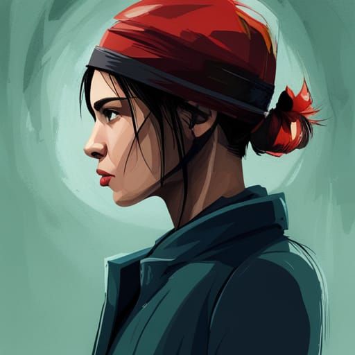 Fierce White Demon Portrait in Hyperdetailed Style