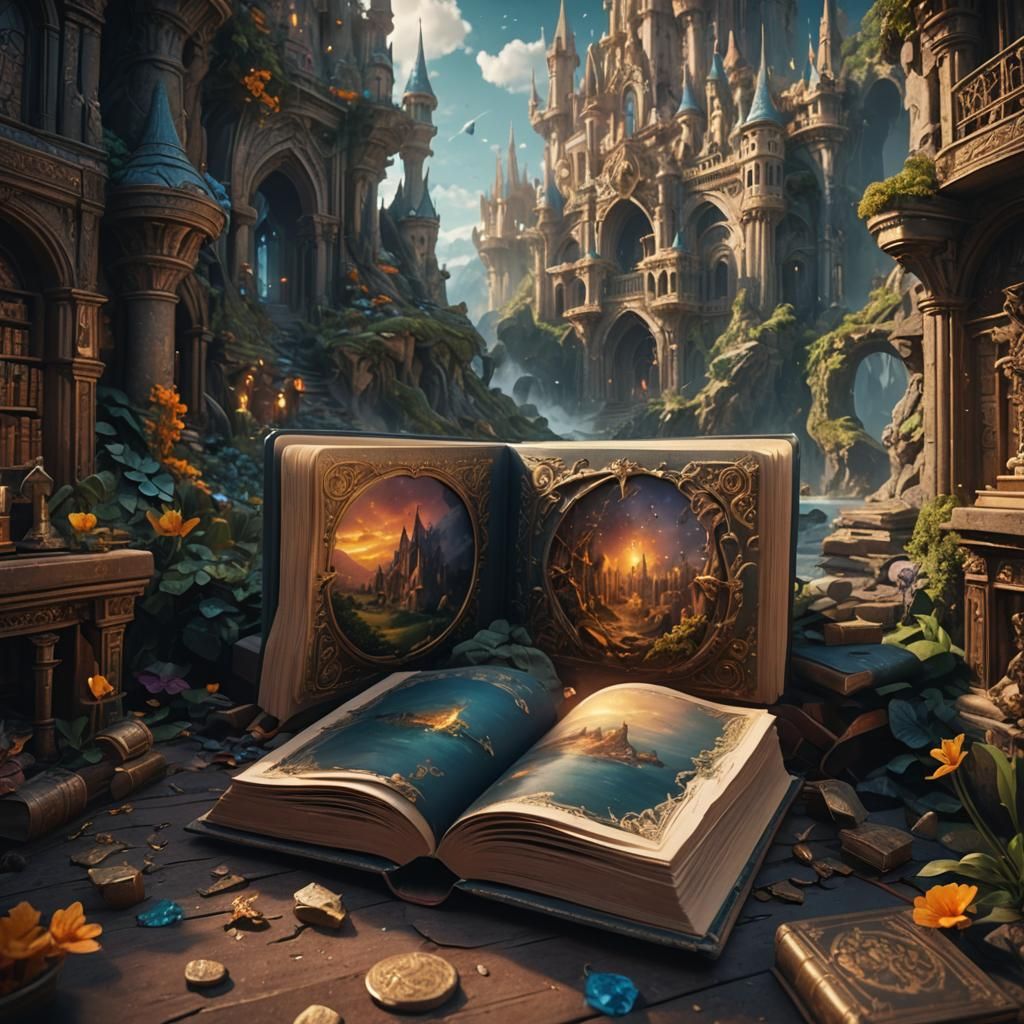 Fantastical Book of Dreams in Detailed Matte Painting