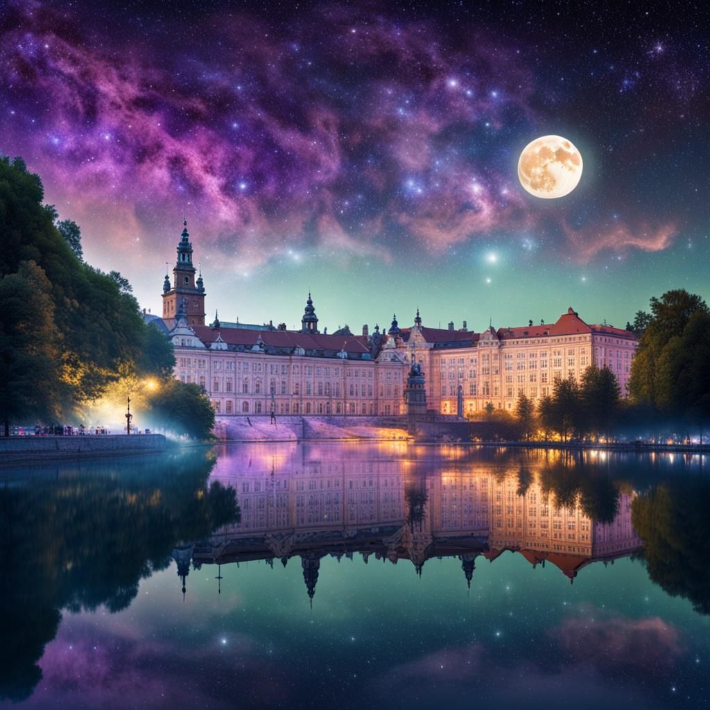 City Among the Stars: AI Generated Image