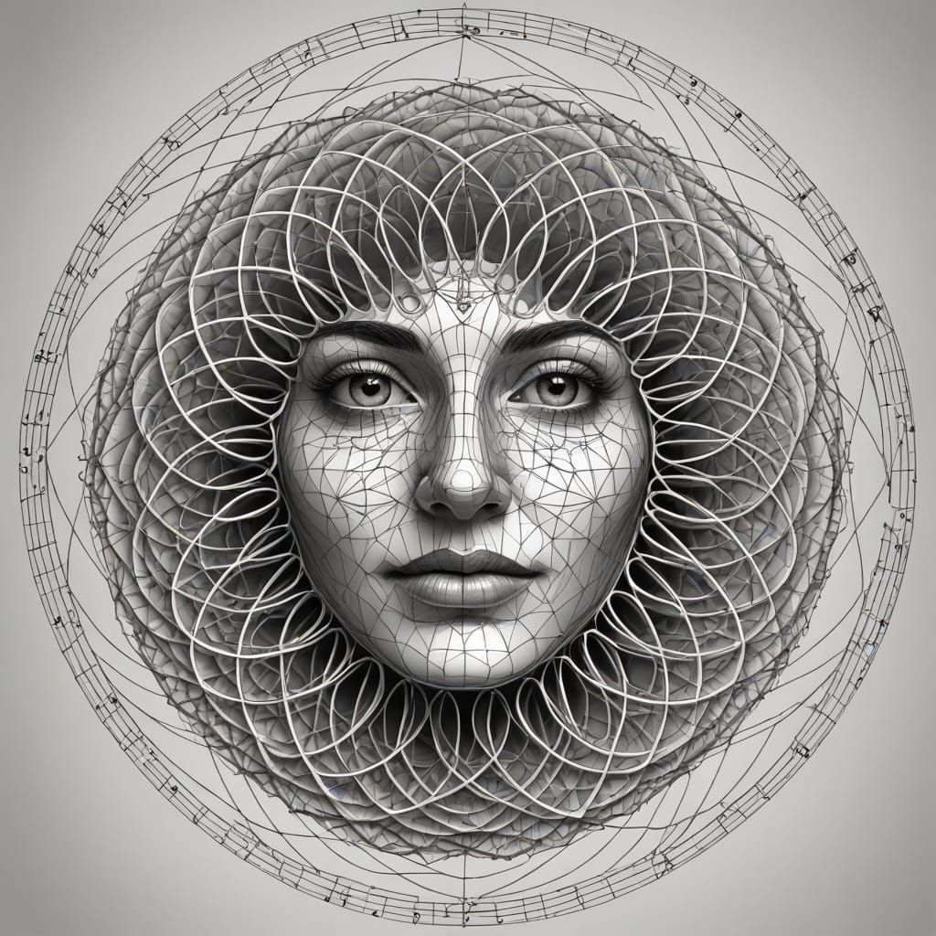 Vibrant Spirographic Portrait