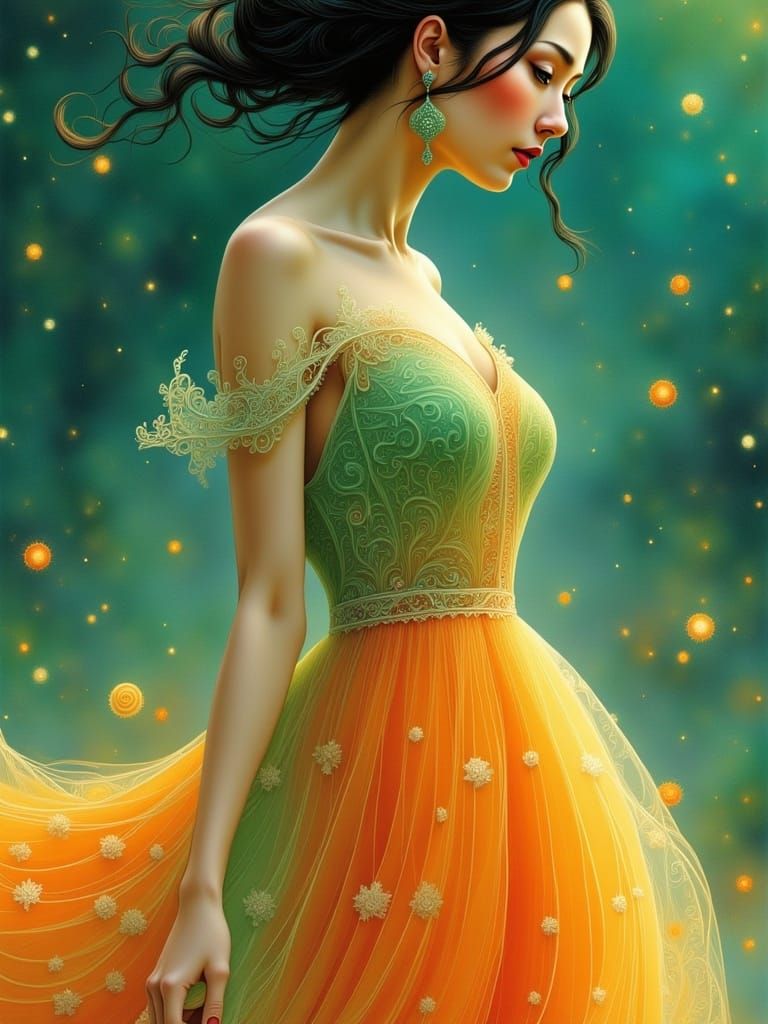 Flux Lora:Filigree and fractal - test