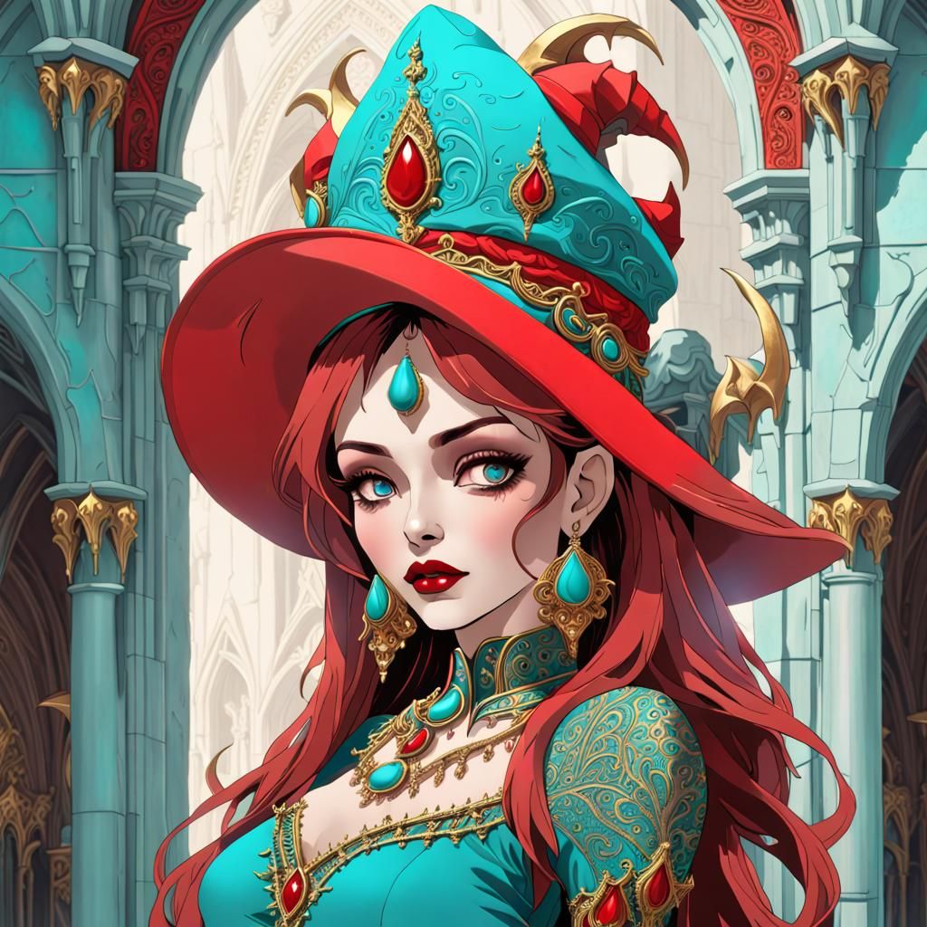 Ethereal Woman Embodies Gothic Architecture in 16K UHD