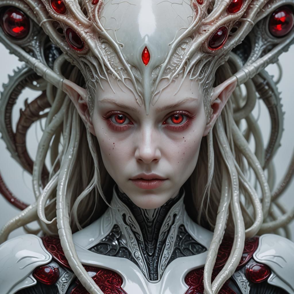 Alien Beauty: Photorealistic Elven Woman in Anime Style