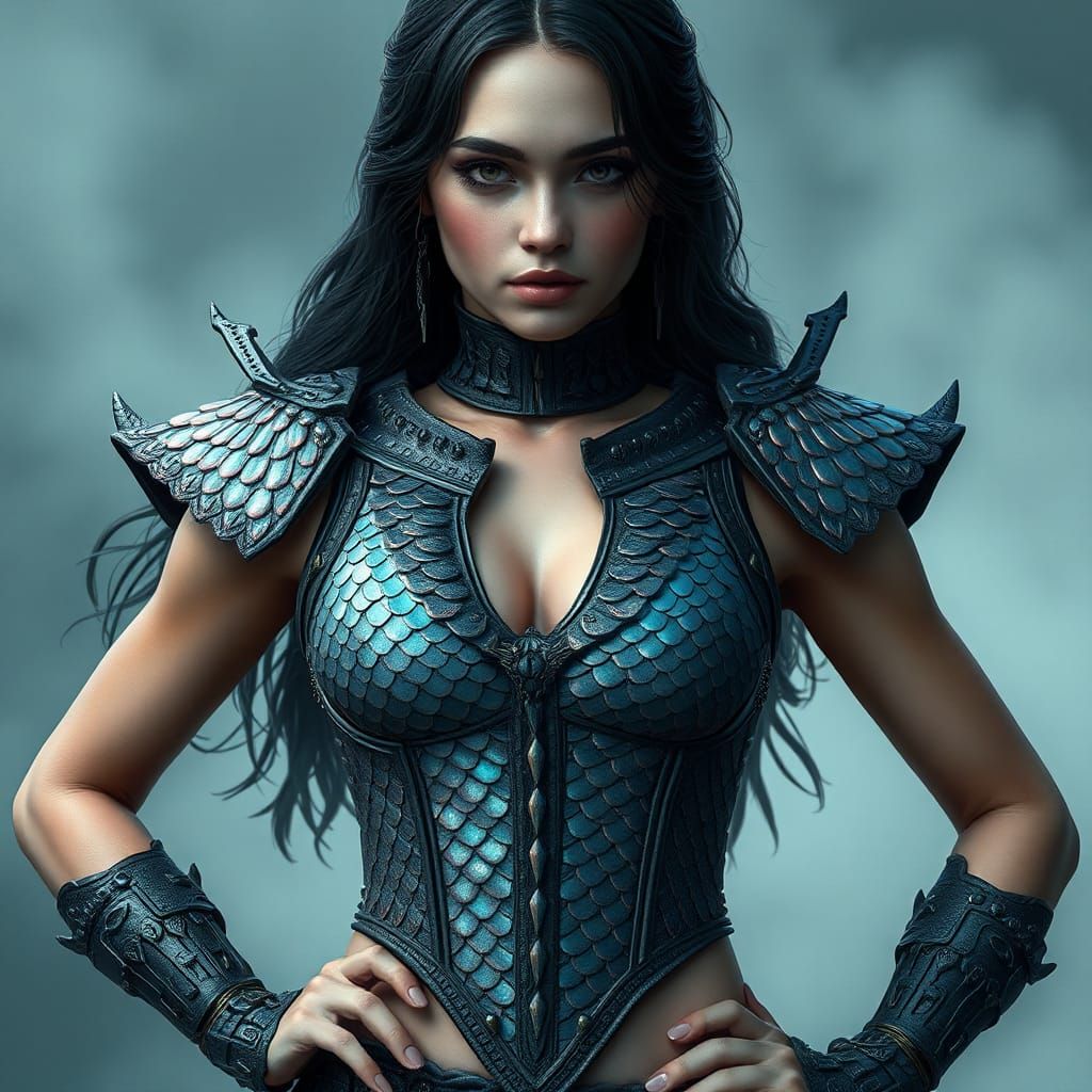 Ethereal Dragon Scale Corset in Dark Fantasy Style