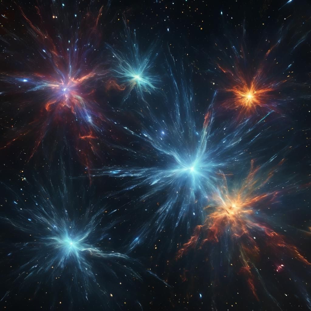 Cosmic Starfield: Plasma Star Group in Deep Space