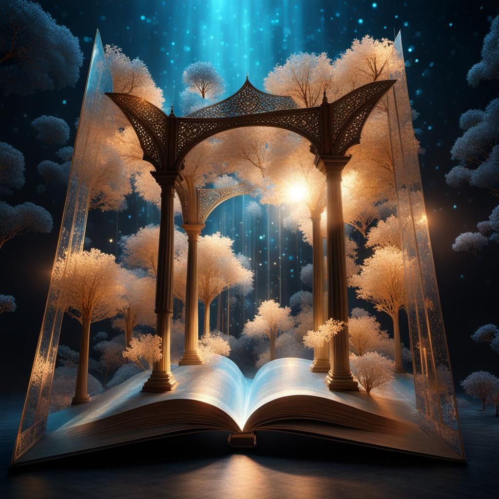 Ethereal Metaverse Pop-Up Book in Hiroshige Style