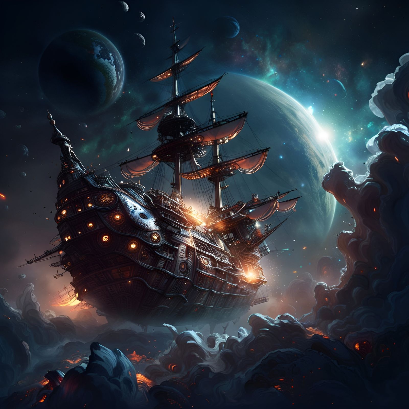 Pirate Space Ship Arriving For New Raids