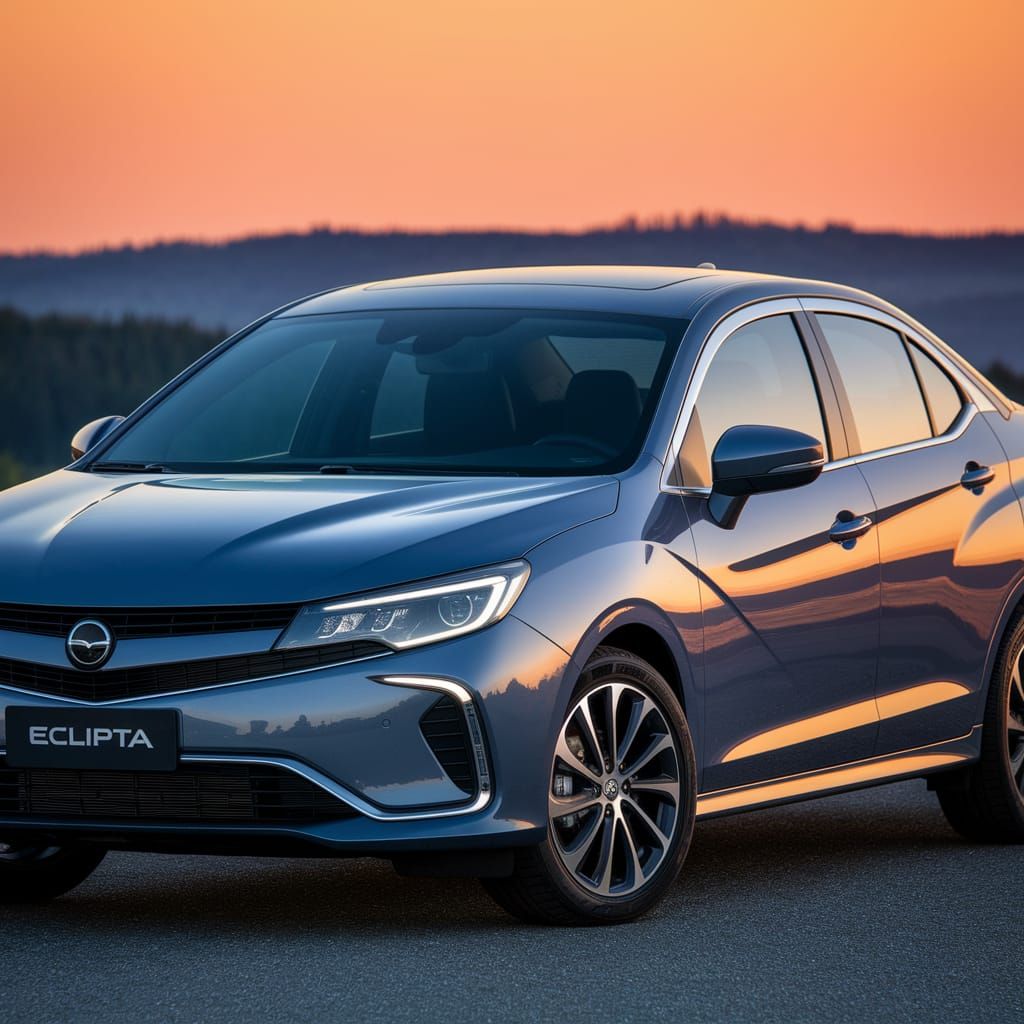 Sleek Eclipta Car Shines Under Sunset