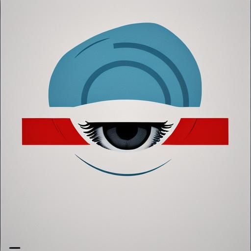 Minimalist Eye Symbol in Soviet Poster Art Style