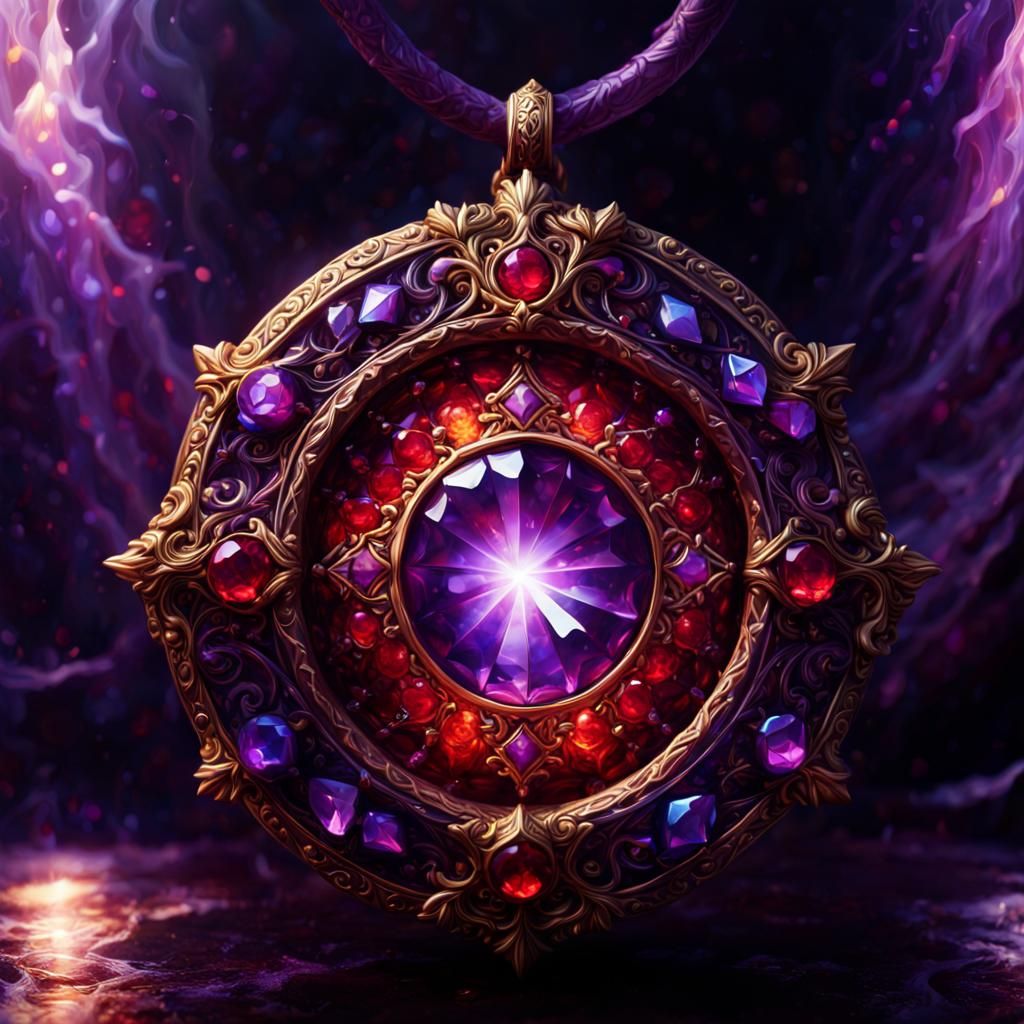 Magic Amulet - red and purple