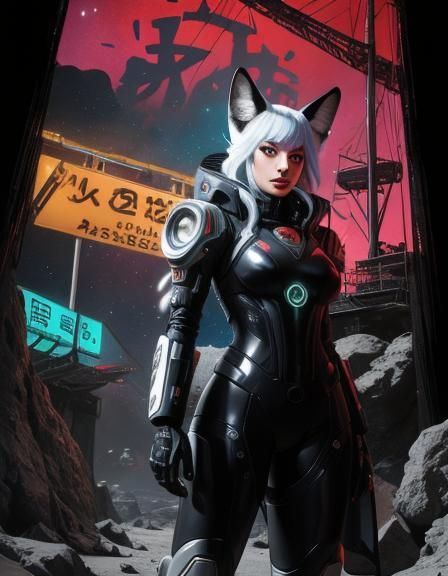 Fox Astronaut on Moon in Sci-Fi Concept Art