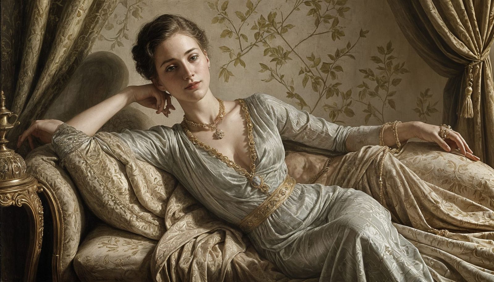 Woman with Necklace in Impressionist Style