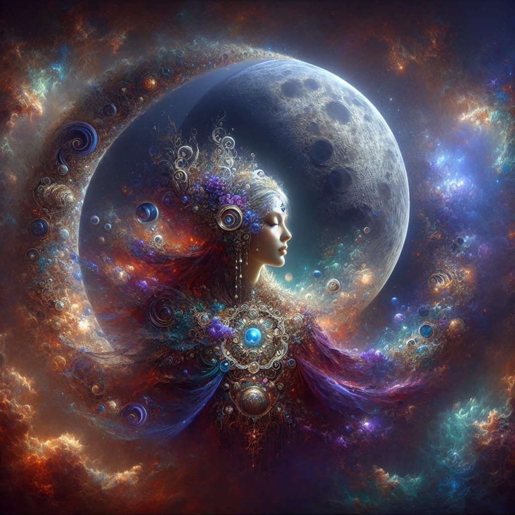 Serene Venerable Woman, Matte Painting Concept Art