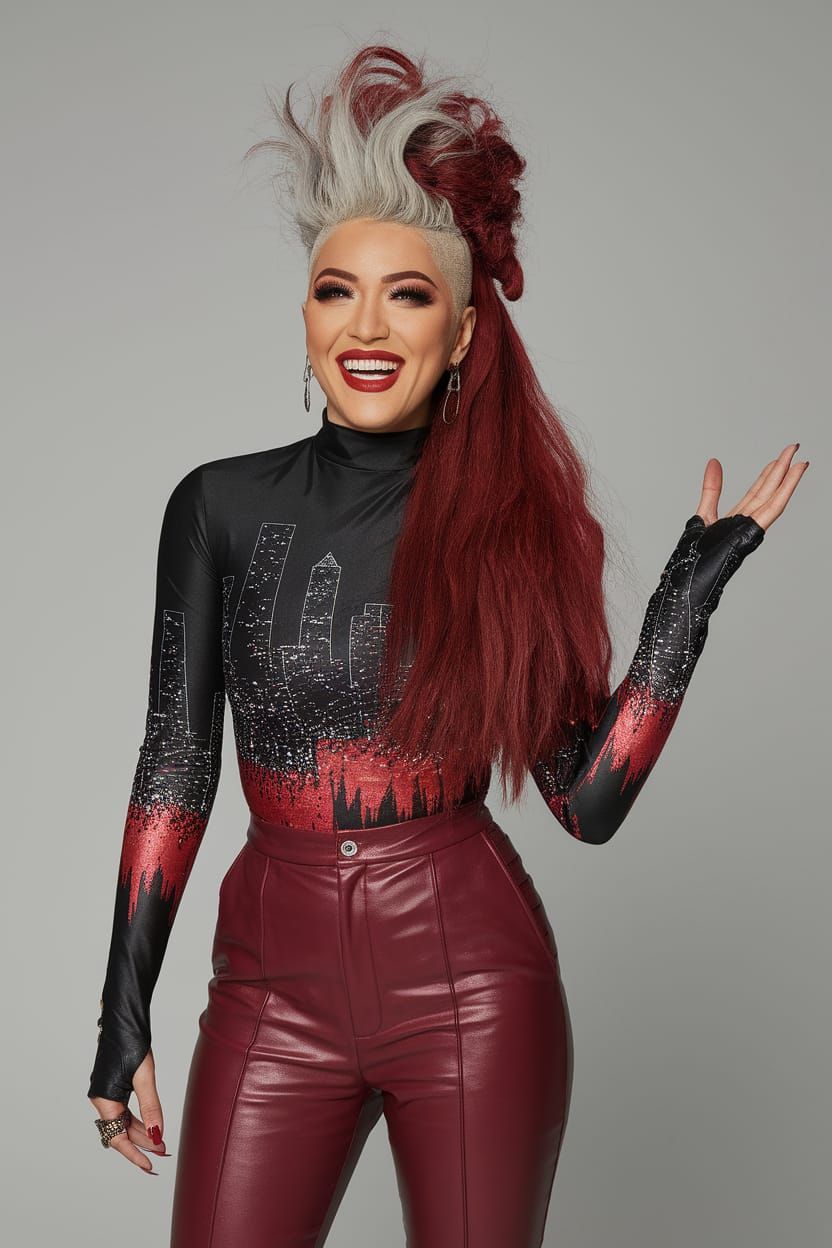 Avant-Garde Fashion Flair with Cityscape Top