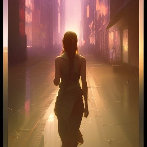 Lonely Girl with Broken Dreams: Hyperdetailed Concept Art