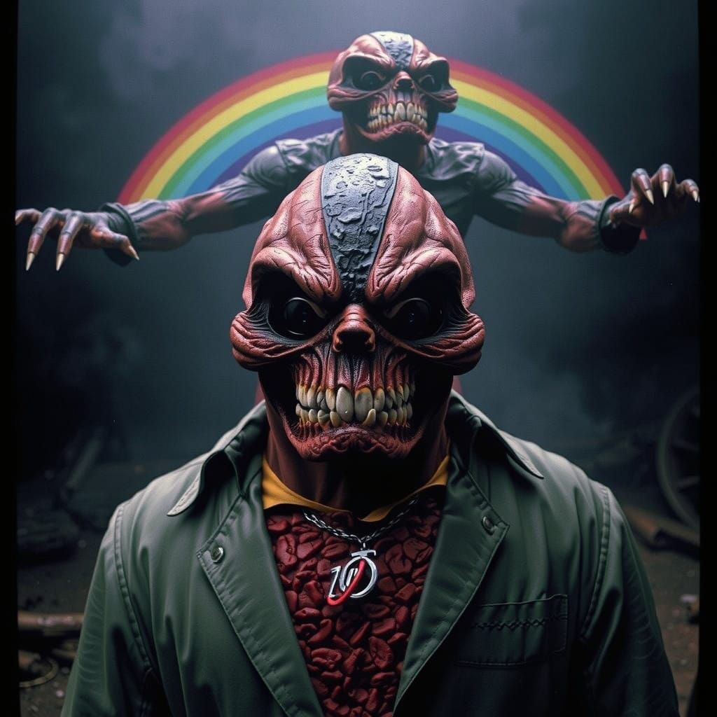 Cyberpunk MeatMen Unleash Rainbow Chaos