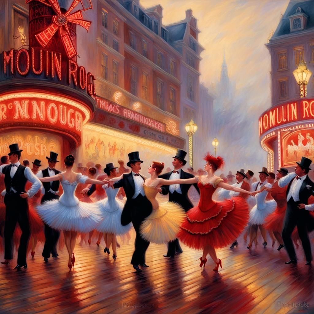 Moulin Rouge Can-Can Dancers in Ethereal Style