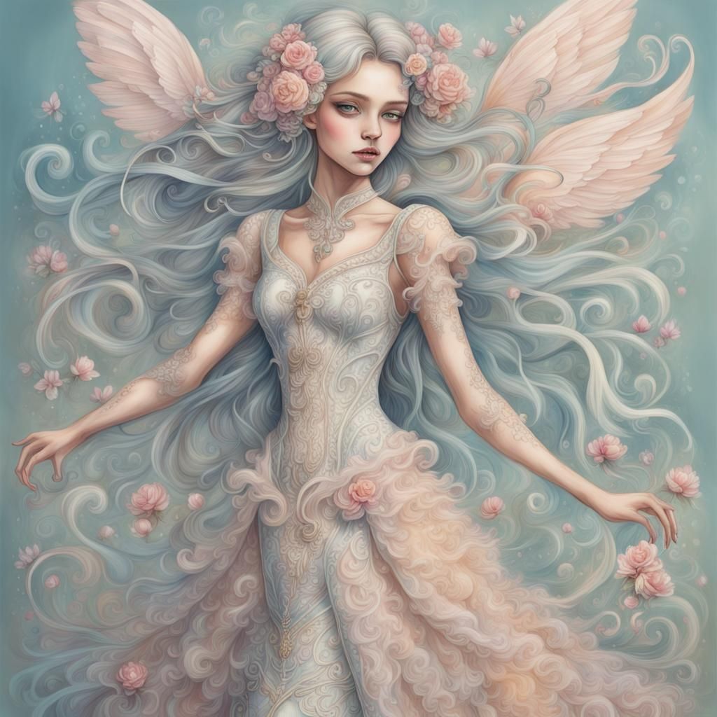 Whimsical Strangeling Portrait in Pastel Colors