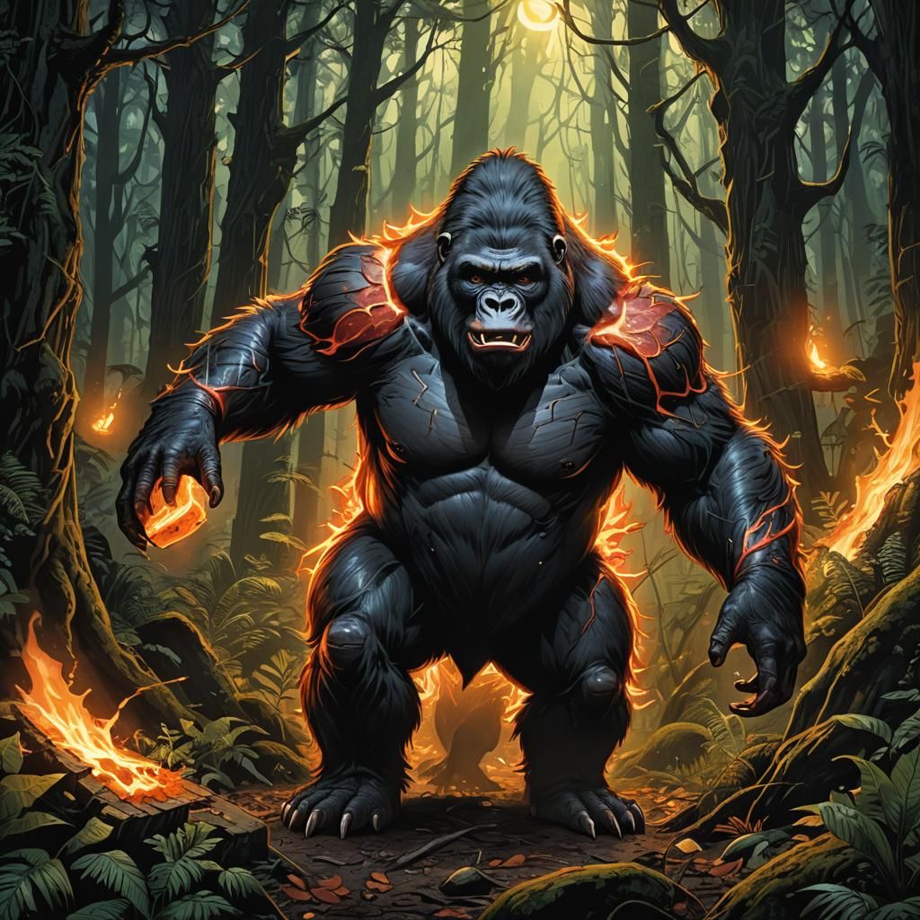 Cursed Bacon Gorilla Cheese Creature in Comic Art