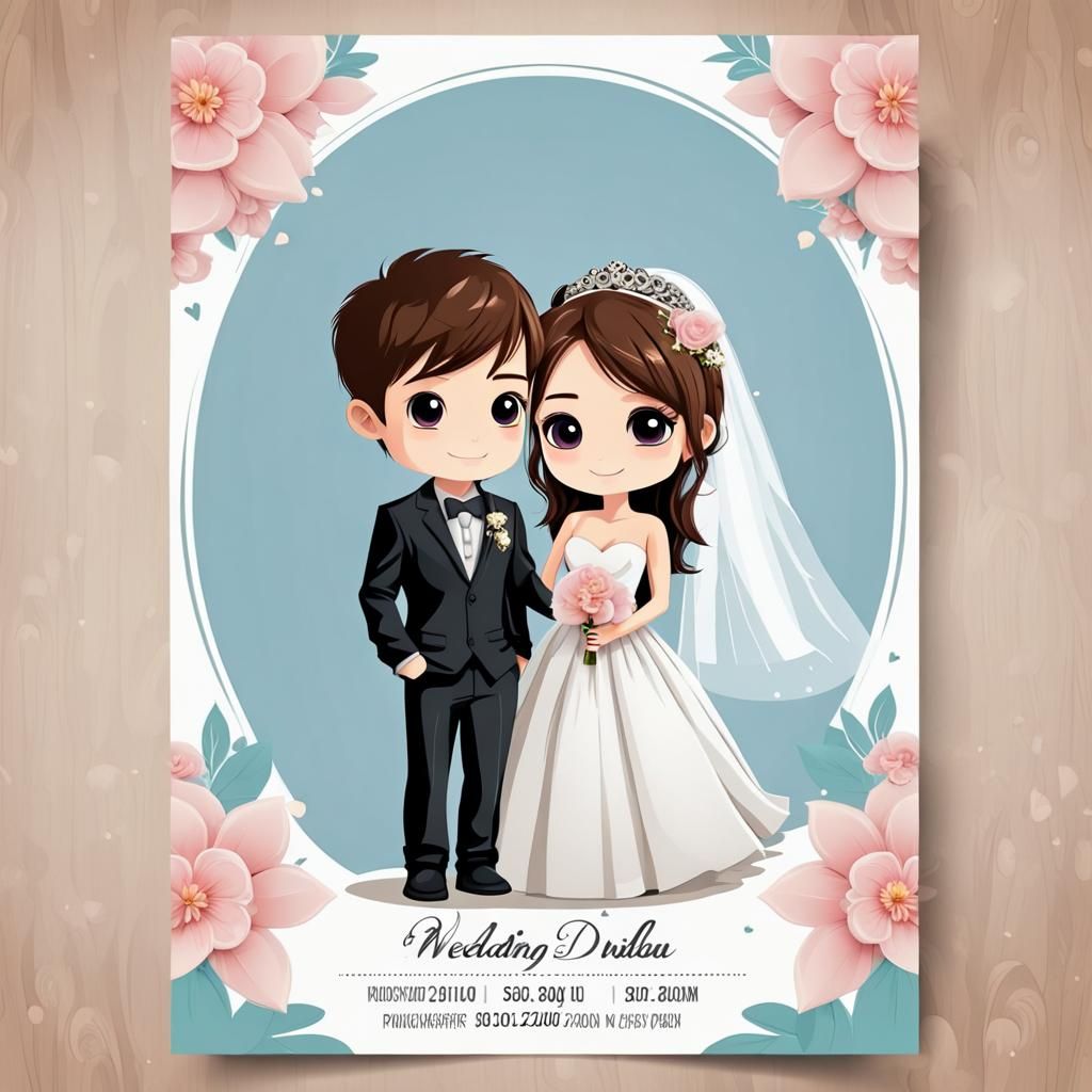 Chibi Wedding Photographer 3D Vector Art Logo