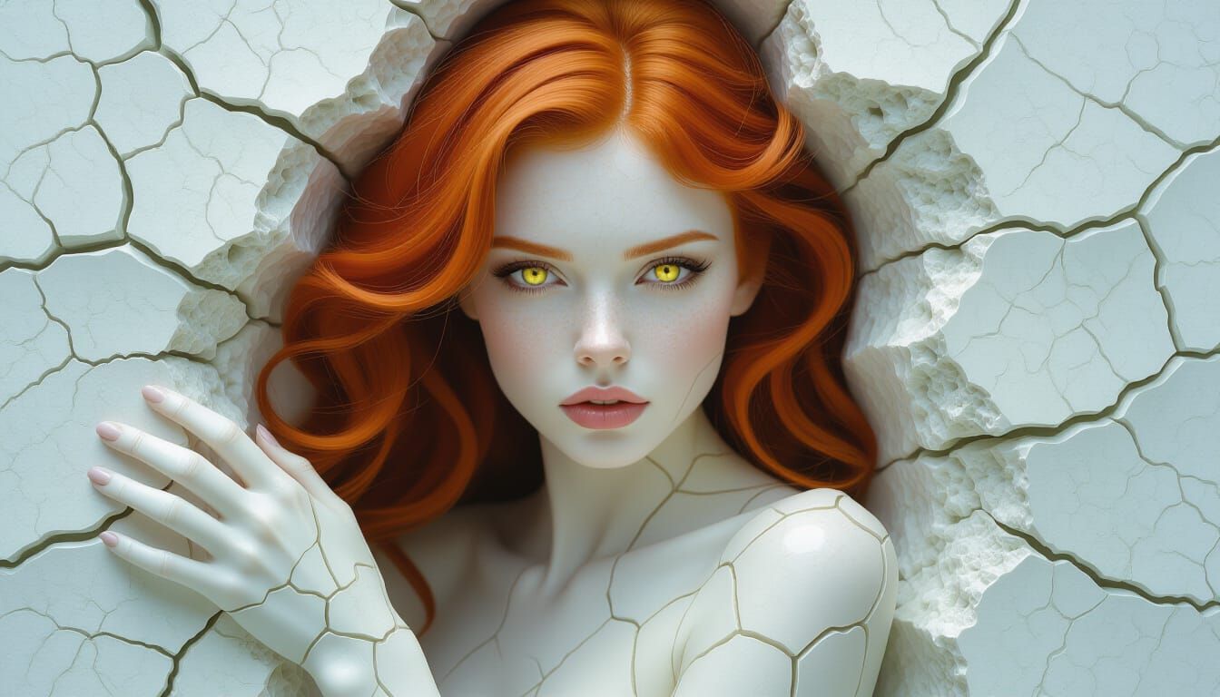 Petrifying Woman with Porcelain Skin