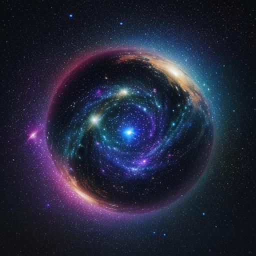 Galaxy of Glittering Stars: Holographic Astral Illustration