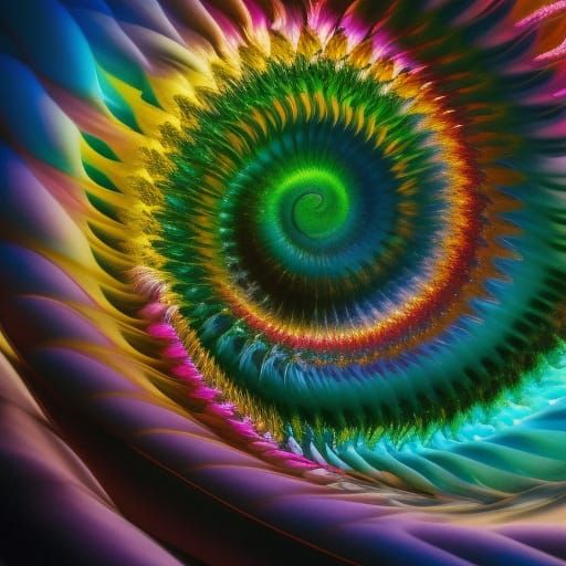 Psychedelic Cosmic Stained Glass Tornado Portrait