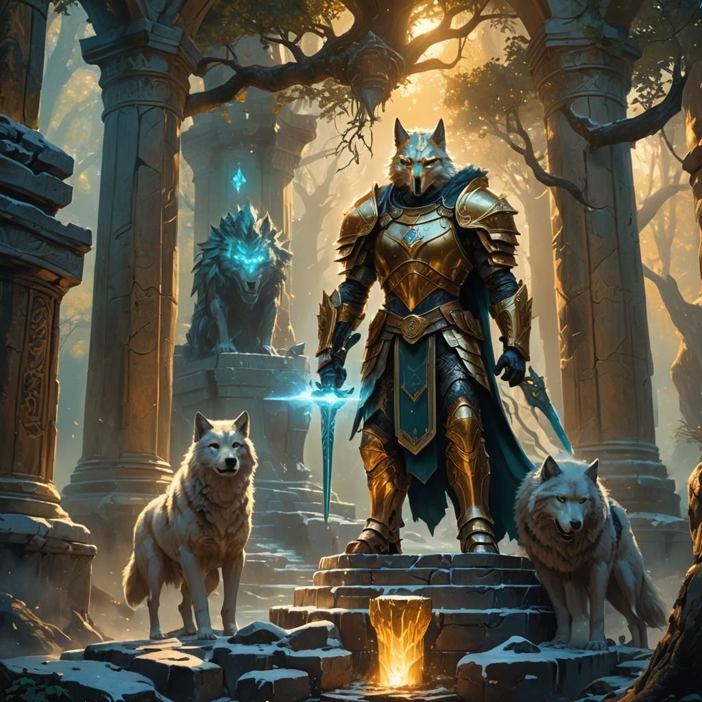 Paladin Armor on Wolves Pedestal in Abandoned Temple