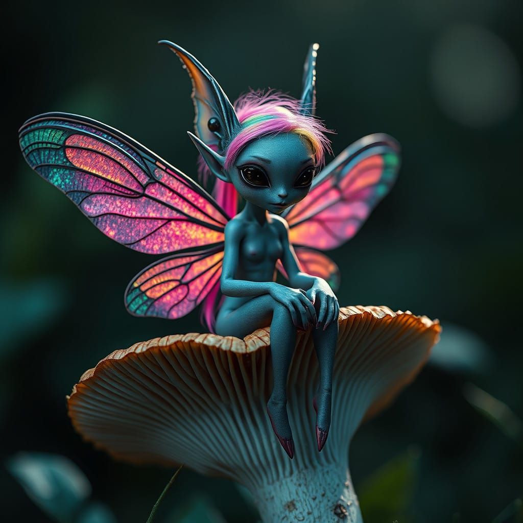 Whimsical Alien Faerie in Hyperrealistic Detail