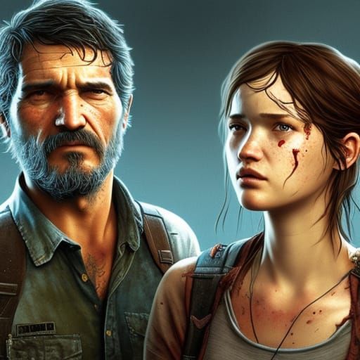 Joel and Ellie: Hyperdetailed Apocalypse Portrait
