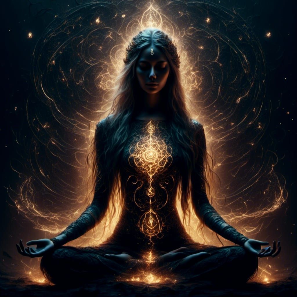 Meditating Scandinavian Woman Achieving Rejuvenation