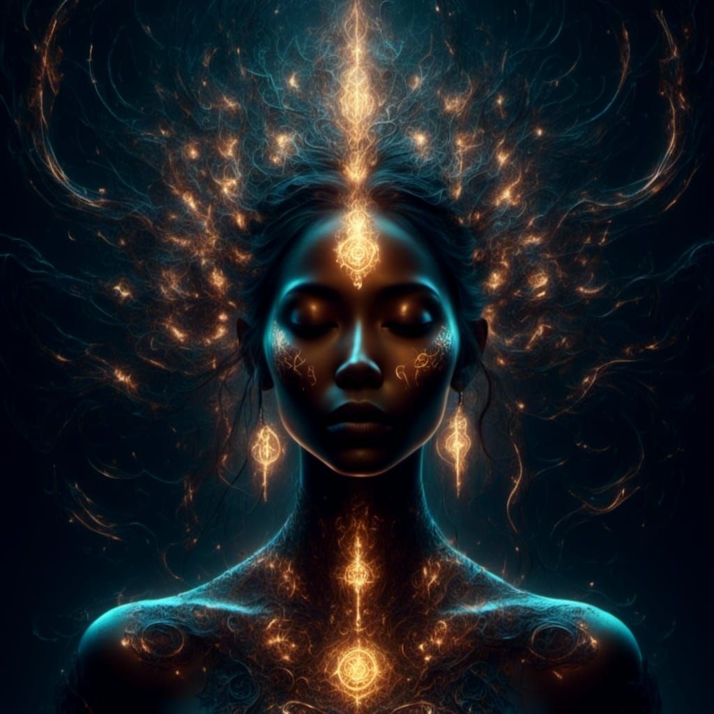 Meditating Scandinavian Woman Achieving Spiritual Rejuvenati...