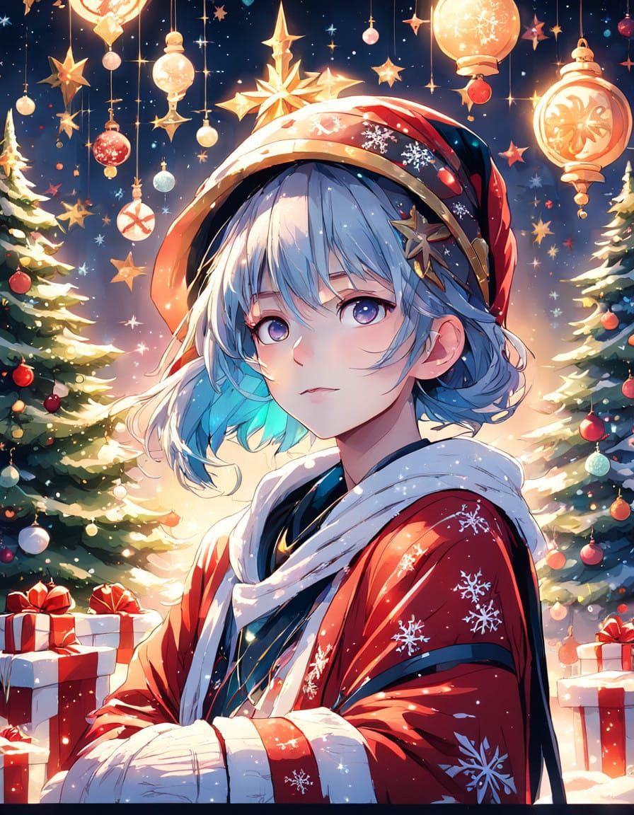 Frozen Winter Wonderland Christmas Scene with Aether, Lumine...