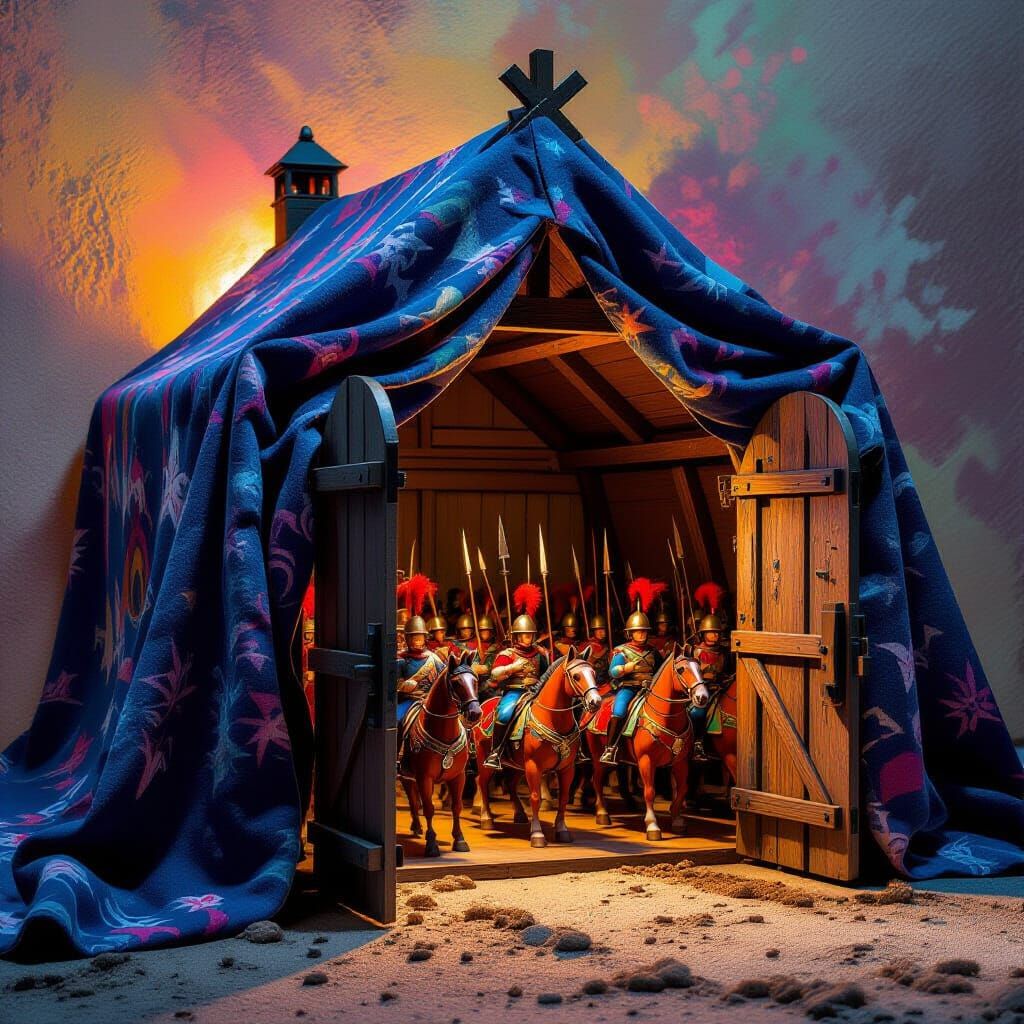 Renaissance Toy Soldiers' Blanket Fort