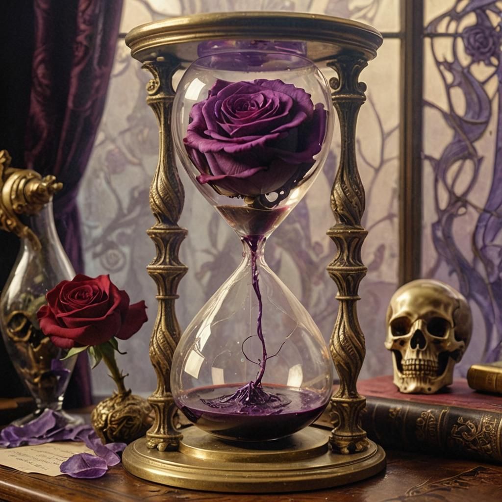 Hourglass, Rose and Skull in Baroque Mysticism