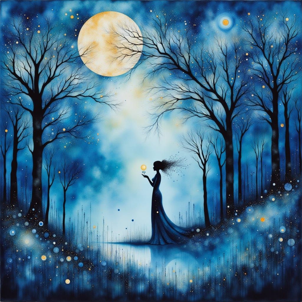 Ethereal Blue Fairy in an Enchanted Forest