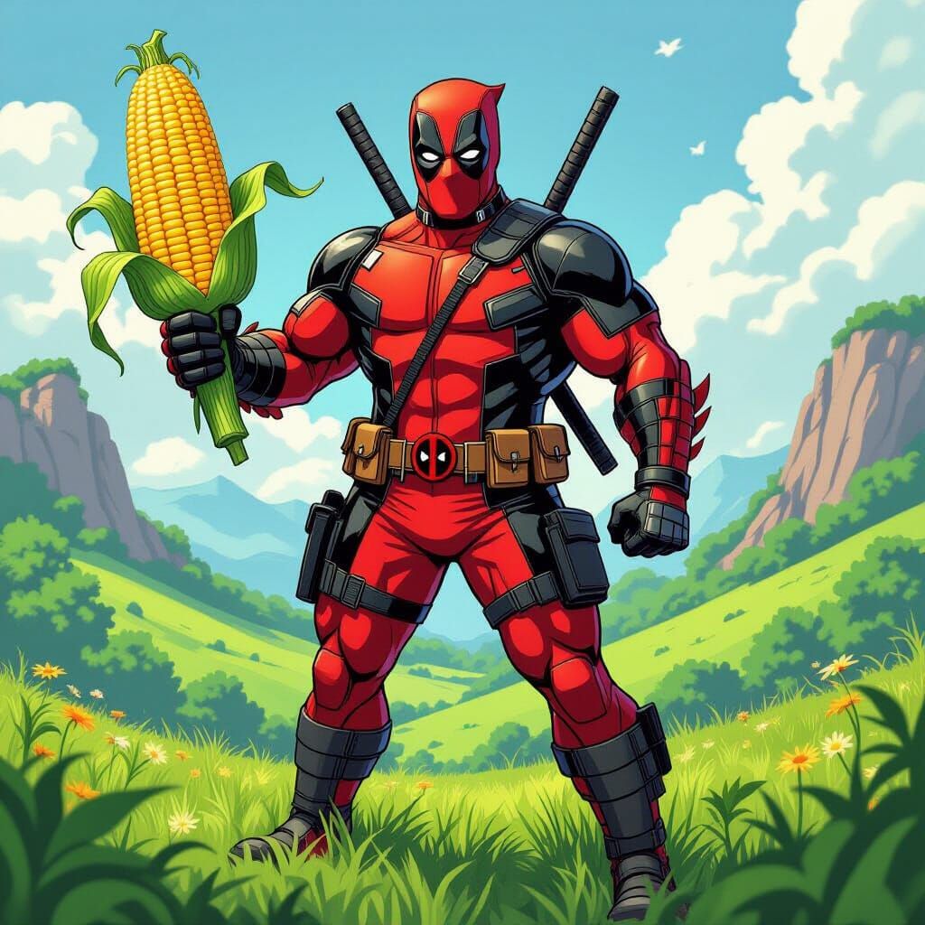 Deadpool Jolly Green Giant Hybrid with Corn Cob Weapon