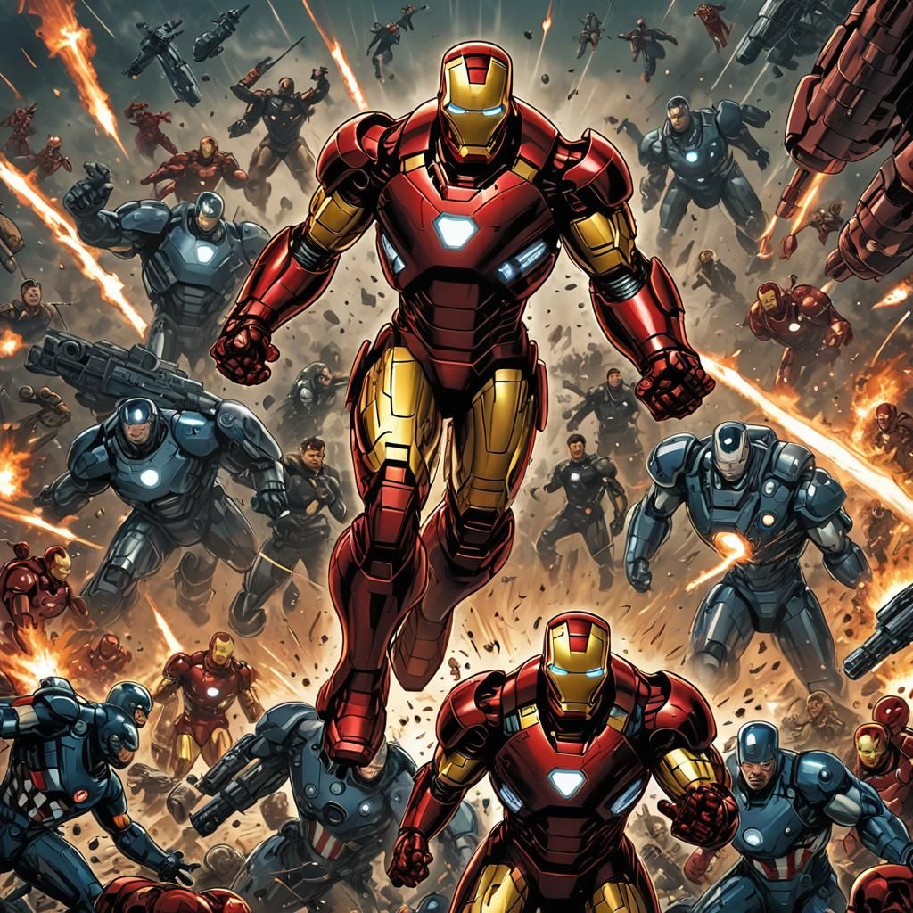 Iron Man in World War 3 Comic Art