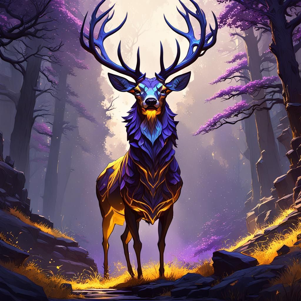 Deer God in Dark Fantasy Style