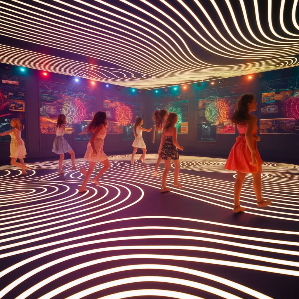 Electric Dance Floor Glows with Retro Vibrance