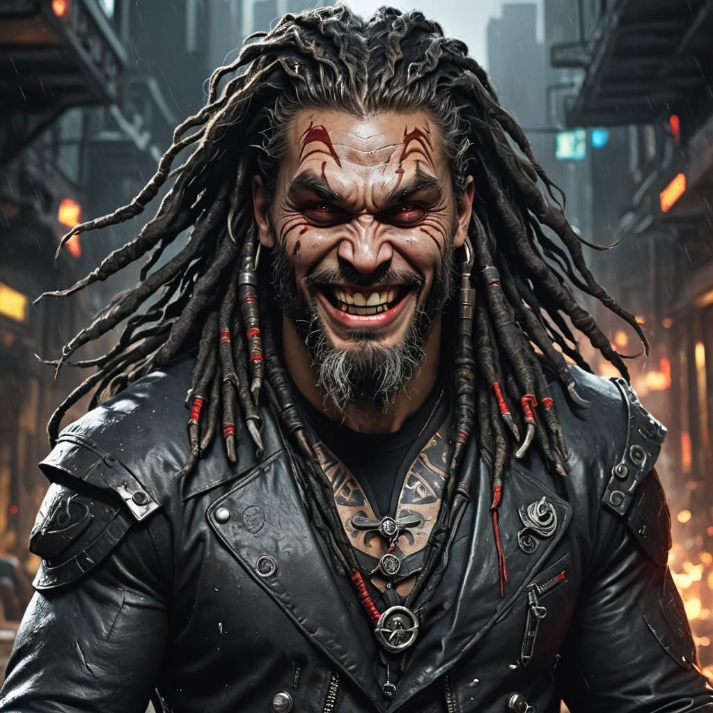 Alien Creature with Dreadlocks: Dark Fantasy Concept Art