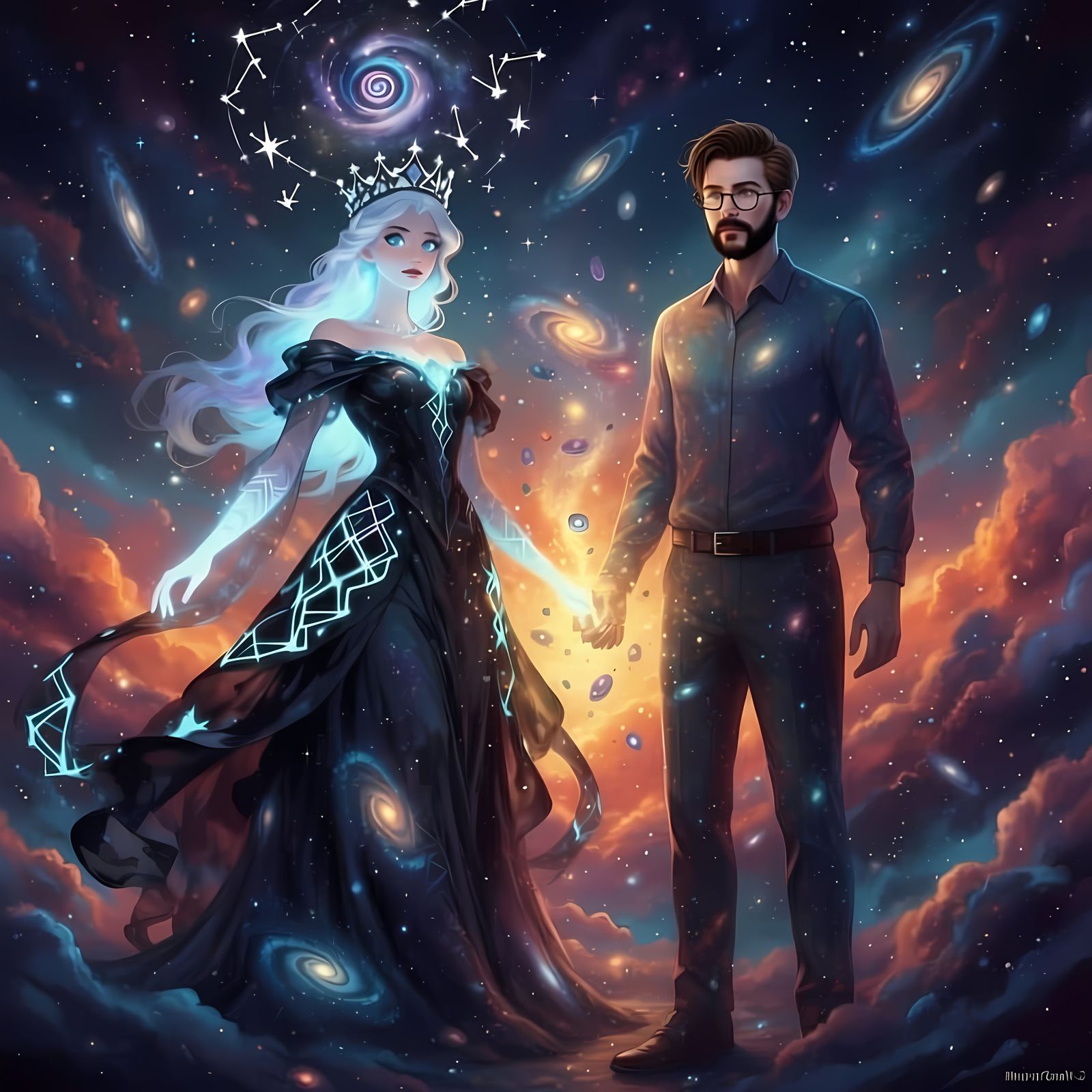 Cosmic Goddess and Husband Command Galactic Vortex