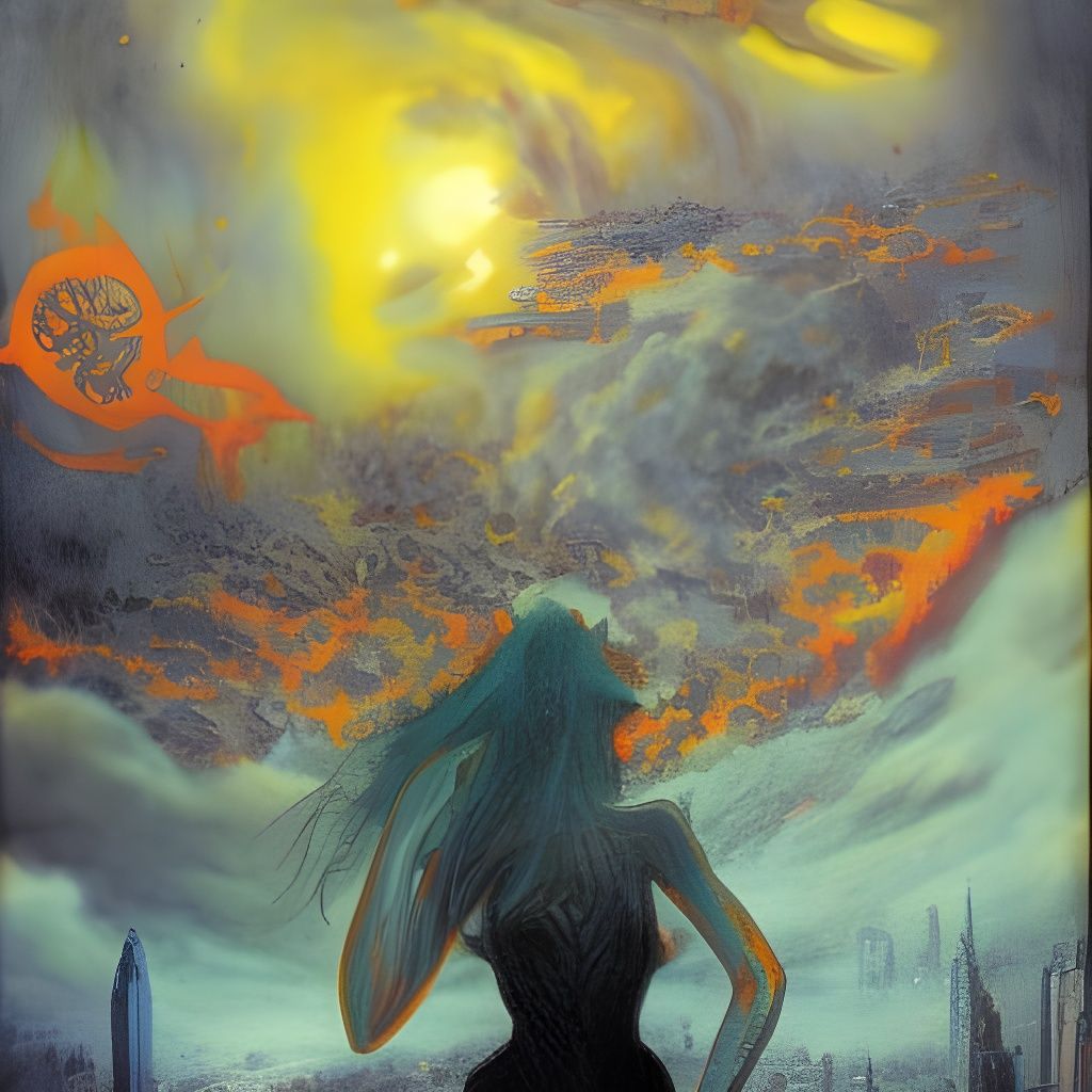 Impressionistic Cataclysm: A Biopunk Fairytale Painting