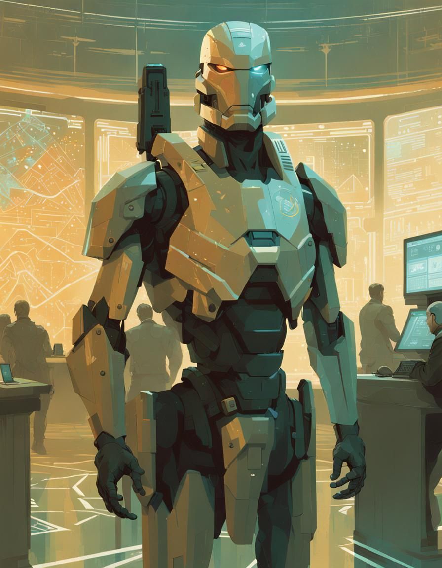 Futuristic Starship Combat Trooper Portrait