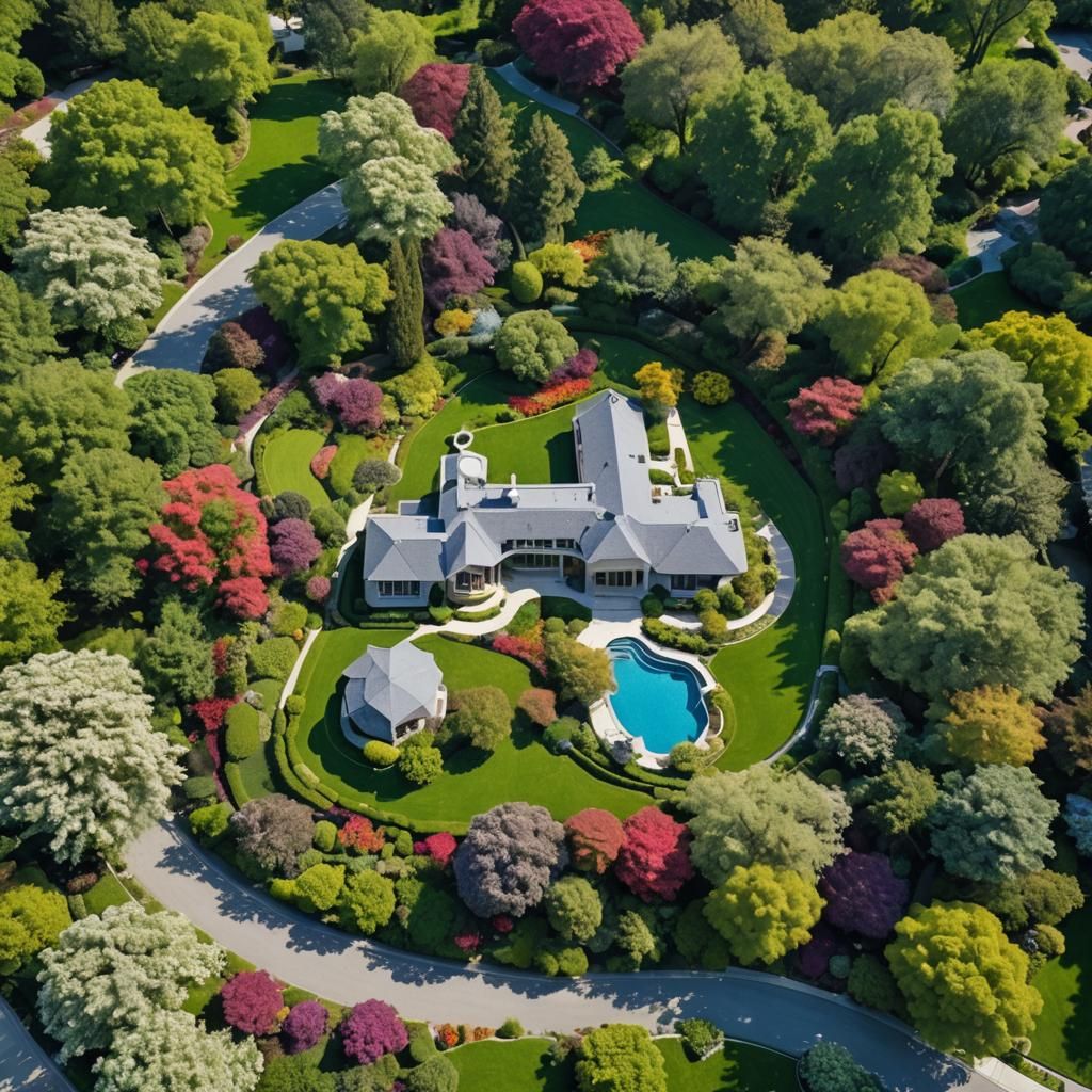 Modern Estate with Miniature House in Fantasy Concept Art