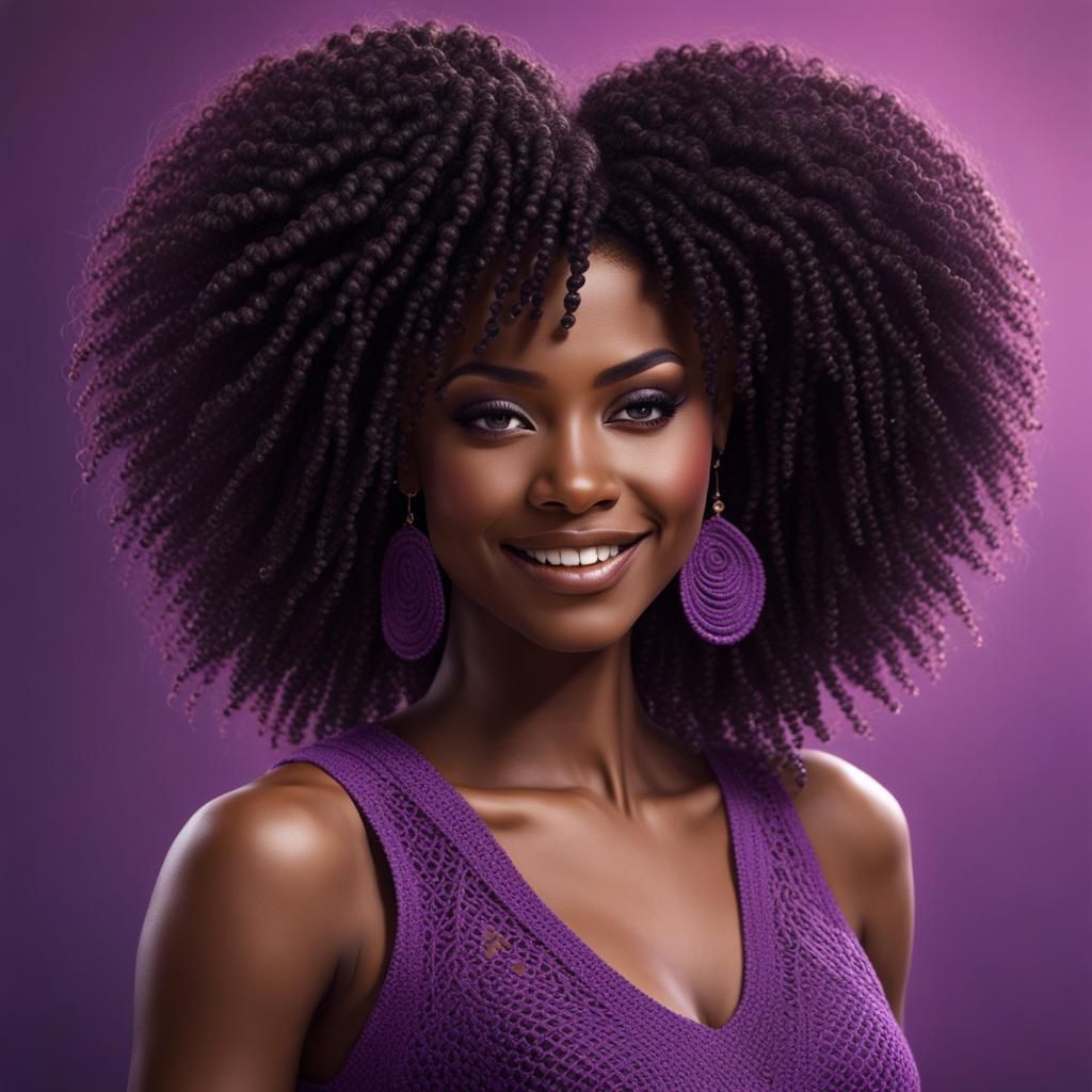 Beautiful African Woman Portrait in Hyperrealism