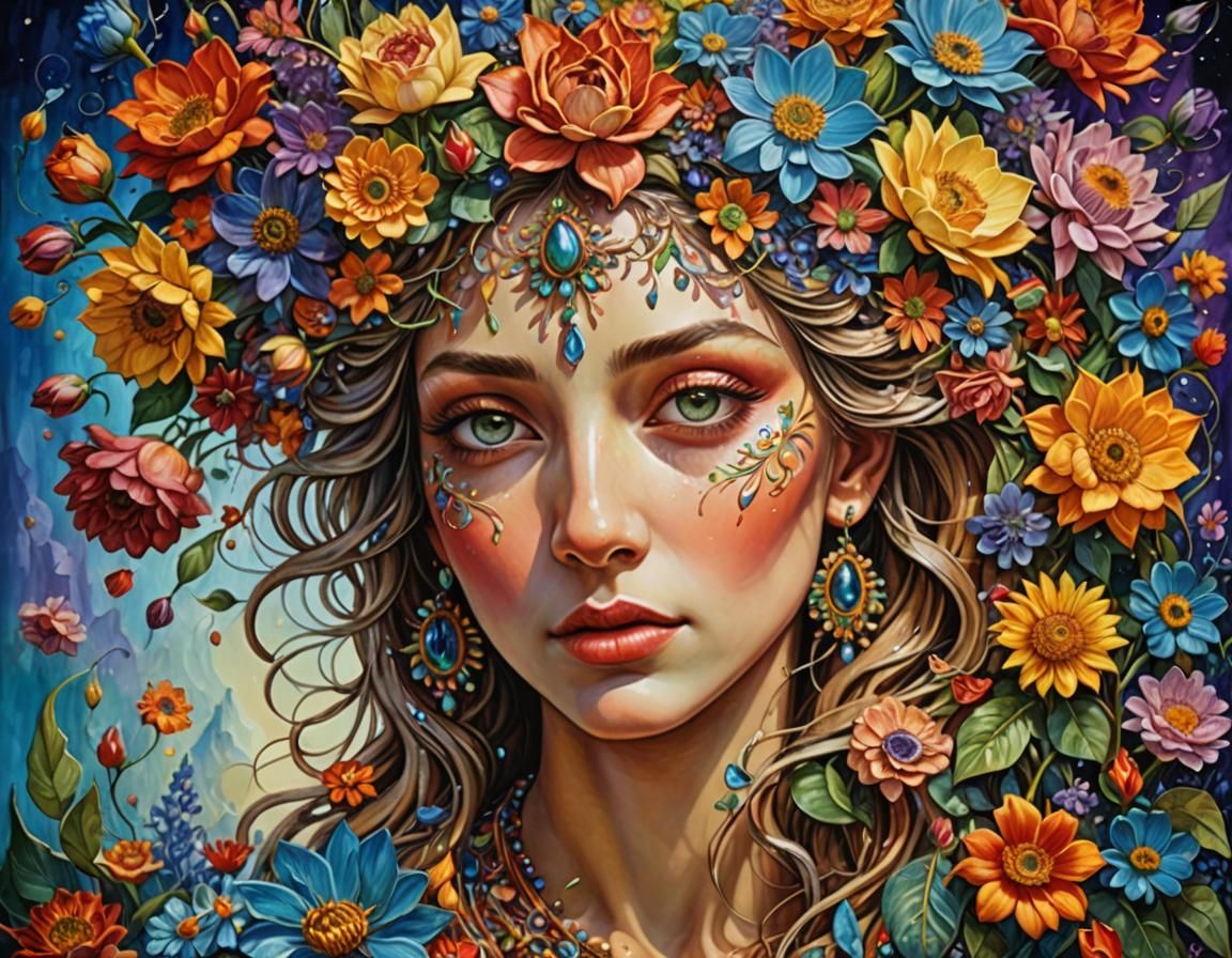 Hyperrealistic Floral Arrangement in Visionary Style